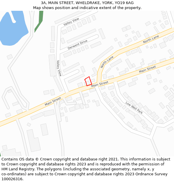 3A, MAIN STREET, WHELDRAKE, YORK, YO19 6AG: Location map and indicative extent of plot