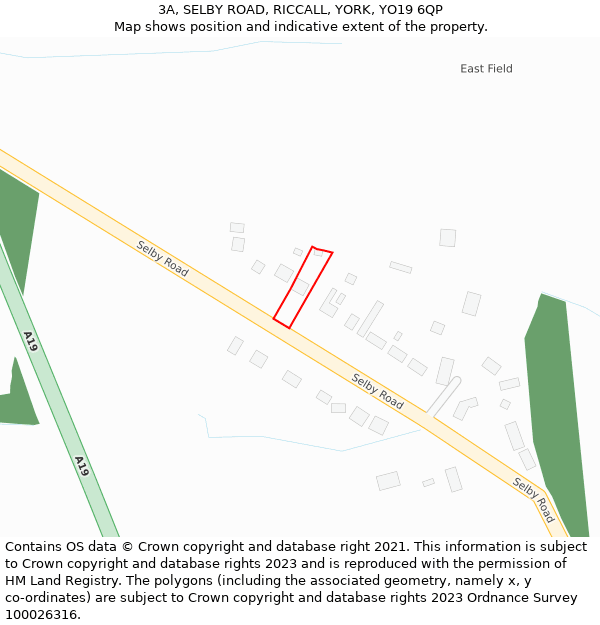 3A, SELBY ROAD, RICCALL, YORK, YO19 6QP: Location map and indicative extent of plot