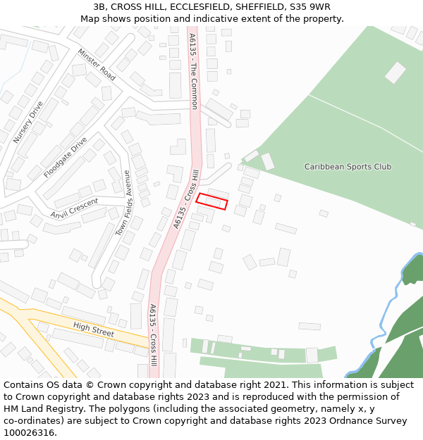 3B, CROSS HILL, ECCLESFIELD, SHEFFIELD, S35 9WR: Location map and indicative extent of plot