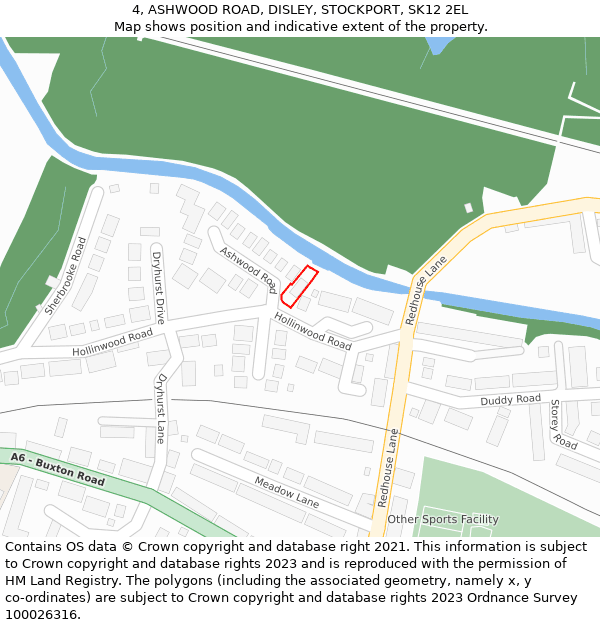 4, ASHWOOD ROAD, DISLEY, STOCKPORT, SK12 2EL: Location map and indicative extent of plot