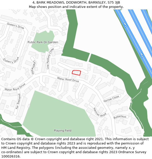 4, BARK MEADOWS, DODWORTH, BARNSLEY, S75 3JB: Location map and indicative extent of plot