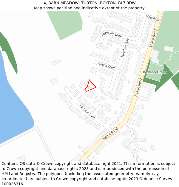 4, BARN MEADOW, TURTON, BOLTON, BL7 0DW: Location map and indicative extent of plot