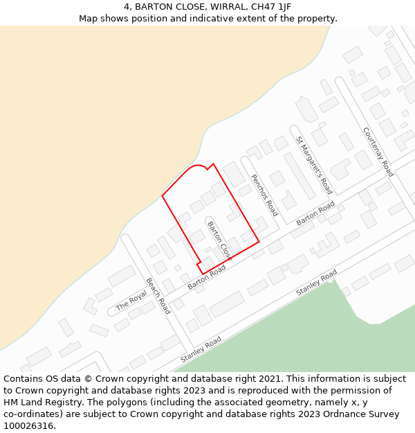 4, BARTON CLOSE, WIRRAL, CH47 1JF: Location map and indicative extent of plot