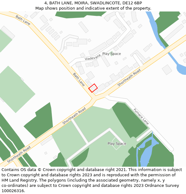 4, BATH LANE, MOIRA, SWADLINCOTE, DE12 6BP: Location map and indicative extent of plot