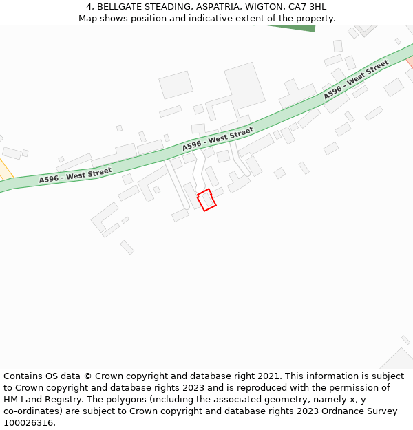 4, BELLGATE STEADING, ASPATRIA, WIGTON, CA7 3HL: Location map and indicative extent of plot