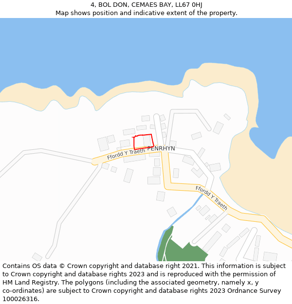 4, BOL DON, CEMAES BAY, LL67 0HJ: Location map and indicative extent of plot