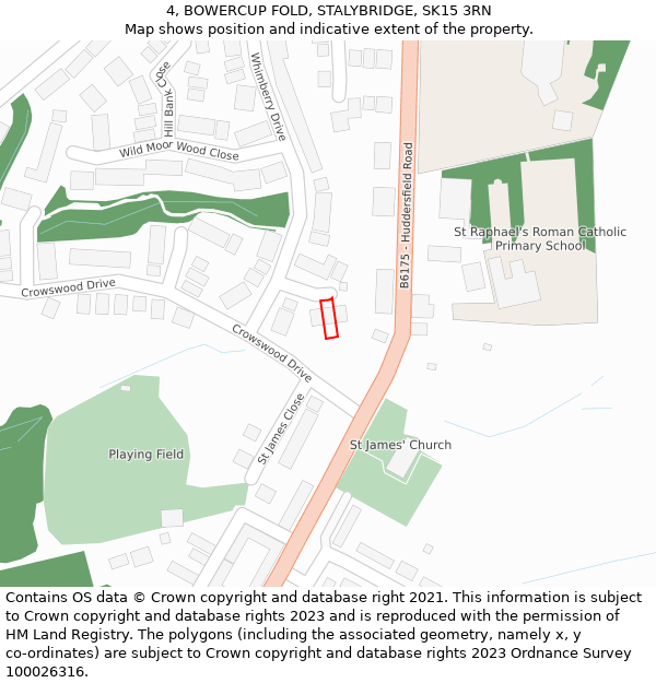 4, BOWERCUP FOLD, STALYBRIDGE, SK15 3RN: Location map and indicative extent of plot