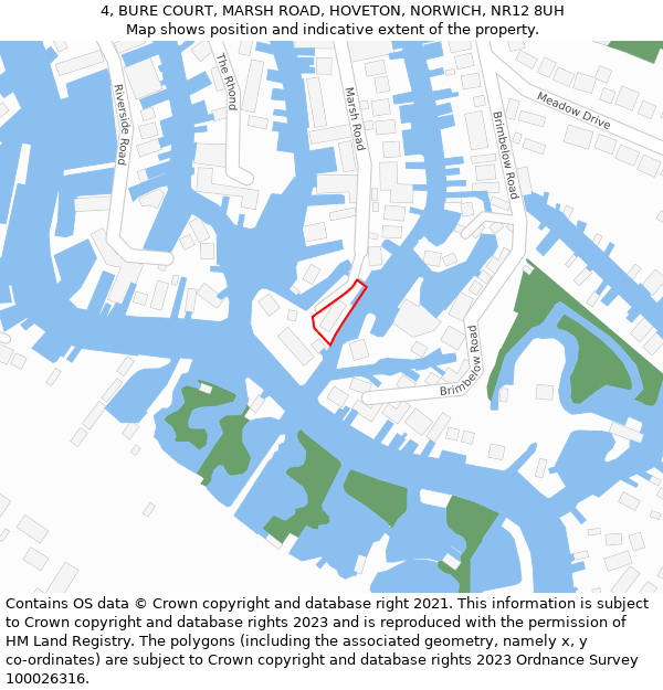 4, BURE COURT, MARSH ROAD, HOVETON, NORWICH, NR12 8UH: Location map and indicative extent of plot
