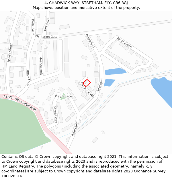 4, CHADWICK WAY, STRETHAM, ELY, CB6 3GJ: Location map and indicative extent of plot