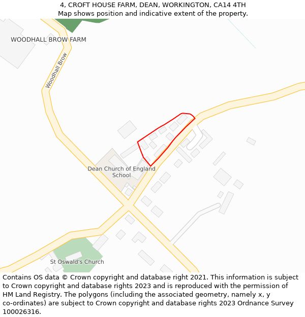 4, CROFT HOUSE FARM, DEAN, WORKINGTON, CA14 4TH: Location map and indicative extent of plot