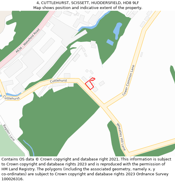 4, CUTTLEHURST, SCISSETT, HUDDERSFIELD, HD8 9LF: Location map and indicative extent of plot