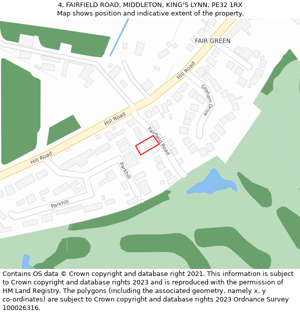 4, FAIRFIELD ROAD, MIDDLETON, KING'S LYNN, PE32 1RX: Location map and indicative extent of plot