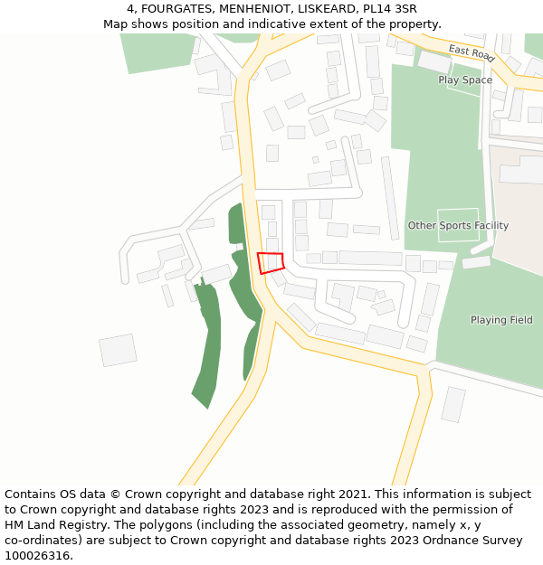 4, FOURGATES, MENHENIOT, LISKEARD, PL14 3SR: Location map and indicative extent of plot