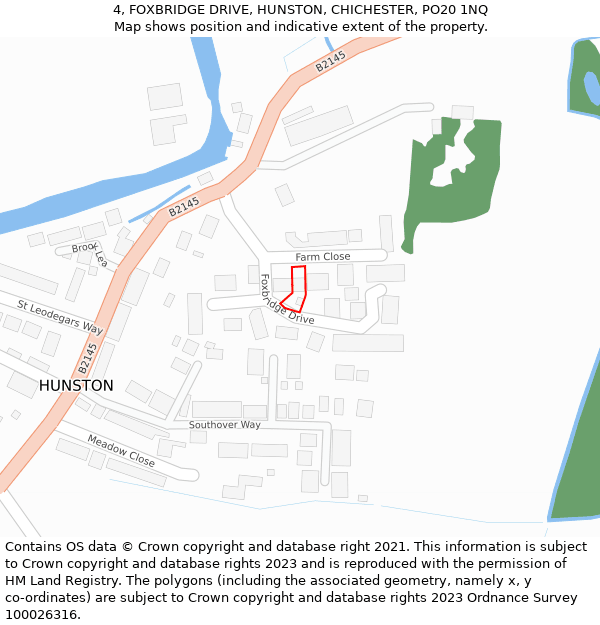 4, FOXBRIDGE DRIVE, HUNSTON, CHICHESTER, PO20 1NQ: Location map and indicative extent of plot