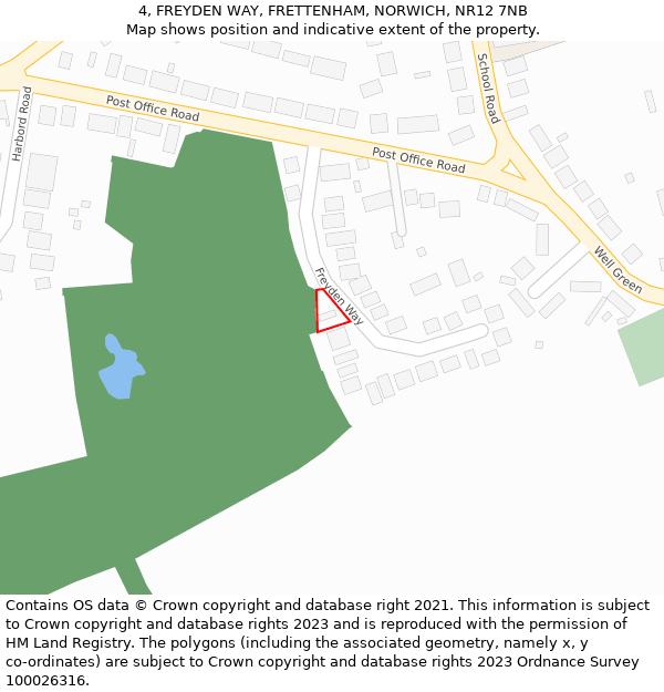 4, FREYDEN WAY, FRETTENHAM, NORWICH, NR12 7NB: Location map and indicative extent of plot
