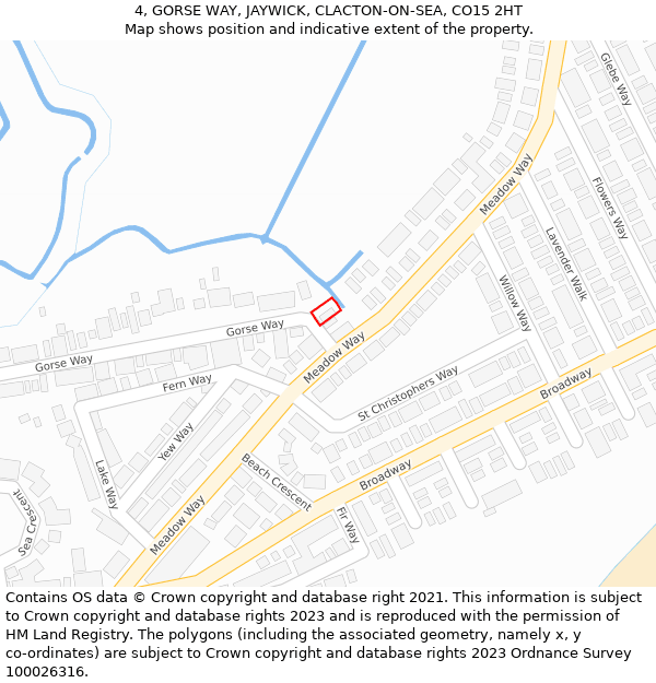 4, GORSE WAY, JAYWICK, CLACTON-ON-SEA, CO15 2HT: Location map and indicative extent of plot