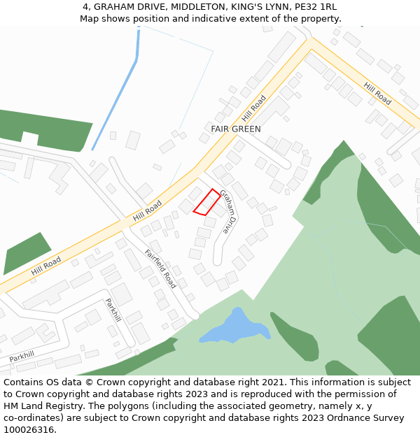 4, GRAHAM DRIVE, MIDDLETON, KING'S LYNN, PE32 1RL: Location map and indicative extent of plot
