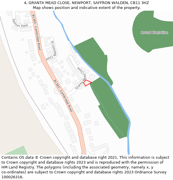 4, GRANTA MEAD CLOSE, NEWPORT, SAFFRON WALDEN, CB11 3HZ: Location map and indicative extent of plot