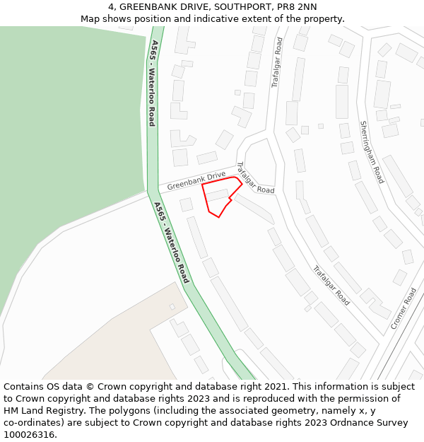 4, GREENBANK DRIVE, SOUTHPORT, PR8 2NN: Location map and indicative extent of plot