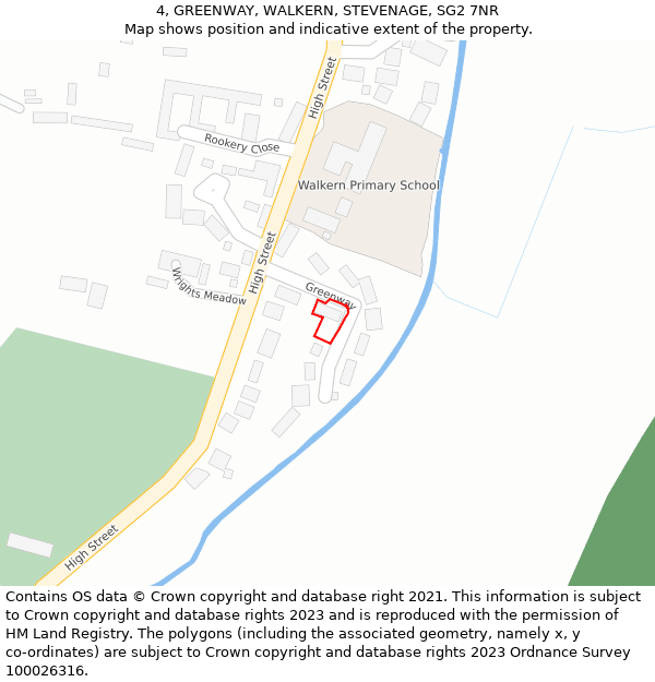 4, GREENWAY, WALKERN, STEVENAGE, SG2 7NR: Location map and indicative extent of plot