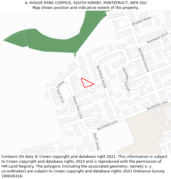 4, HAGUE PARK COPPICE, SOUTH KIRKBY, PONTEFRACT, WF9 3SU: Location map and indicative extent of plot