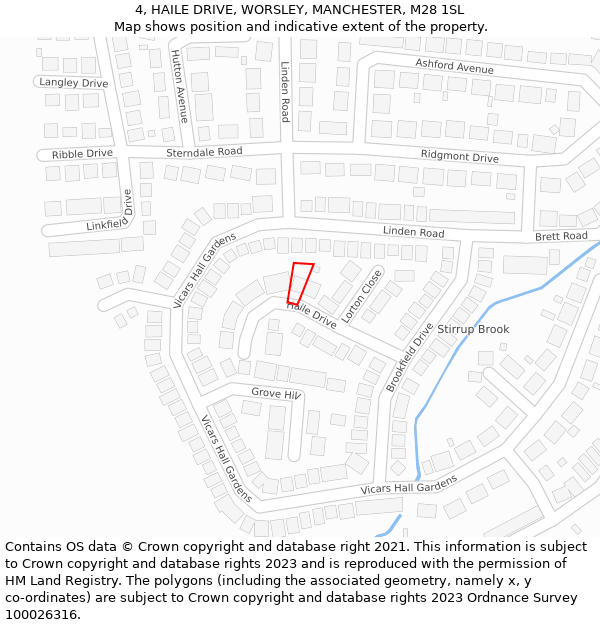 4, HAILE DRIVE, WORSLEY, MANCHESTER, M28 1SL: Location map and indicative extent of plot