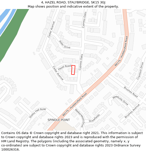 4, HAZEL ROAD, STALYBRIDGE, SK15 3GJ: Location map and indicative extent of plot