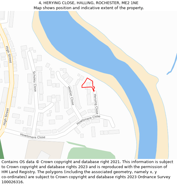 4, HERYING CLOSE, HALLING, ROCHESTER, ME2 1NE: Location map and indicative extent of plot