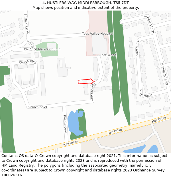 4, HUSTLERS WAY, MIDDLESBROUGH, TS5 7DT: Location map and indicative extent of plot