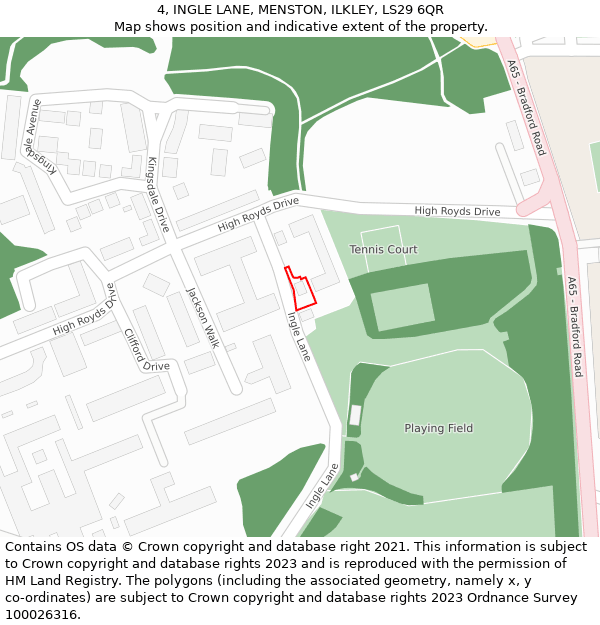 4, INGLE LANE, MENSTON, ILKLEY, LS29 6QR: Location map and indicative extent of plot