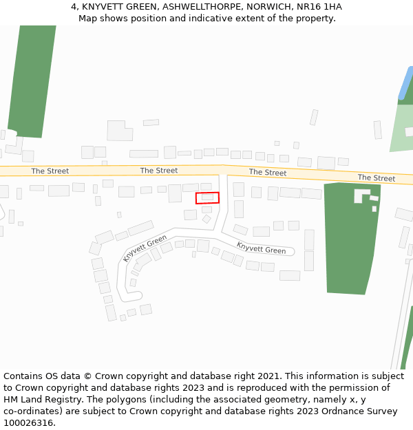 4, KNYVETT GREEN, ASHWELLTHORPE, NORWICH, NR16 1HA: Location map and indicative extent of plot