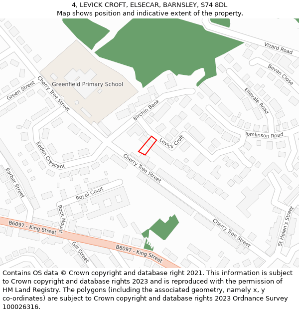 4, LEVICK CROFT, ELSECAR, BARNSLEY, S74 8DL: Location map and indicative extent of plot