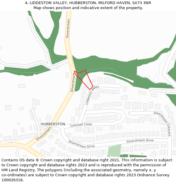 4, LIDDESTON VALLEY, HUBBERSTON, MILFORD HAVEN, SA73 3NR: Location map and indicative extent of plot