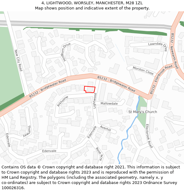 4, LIGHTWOOD, WORSLEY, MANCHESTER, M28 1ZL: Location map and indicative extent of plot