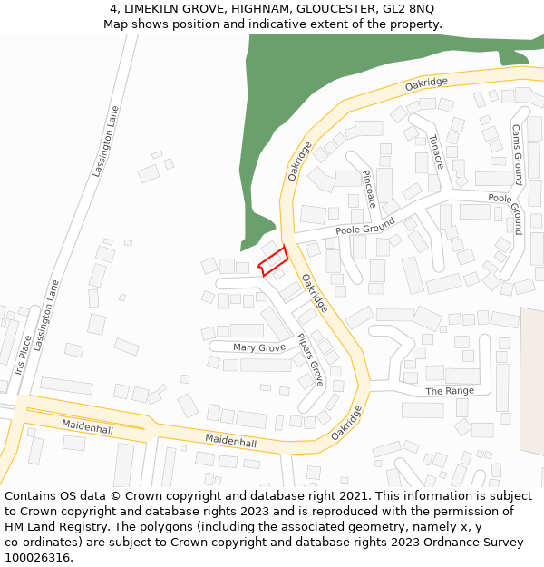 4, LIMEKILN GROVE, HIGHNAM, GLOUCESTER, GL2 8NQ: Location map and indicative extent of plot