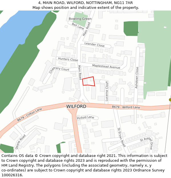 4, MAIN ROAD, WILFORD, NOTTINGHAM, NG11 7AR: Location map and indicative extent of plot