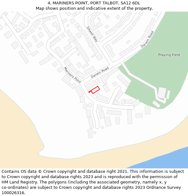 4, MARINERS POINT, PORT TALBOT, SA12 6DL: Location map and indicative extent of plot