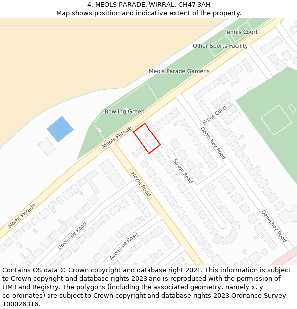 4, MEOLS PARADE, WIRRAL, CH47 3AH: Location map and indicative extent of plot