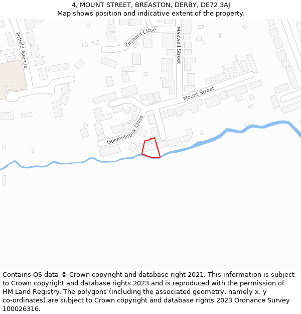 4, MOUNT STREET, BREASTON, DERBY, DE72 3AJ: Location map and indicative extent of plot
