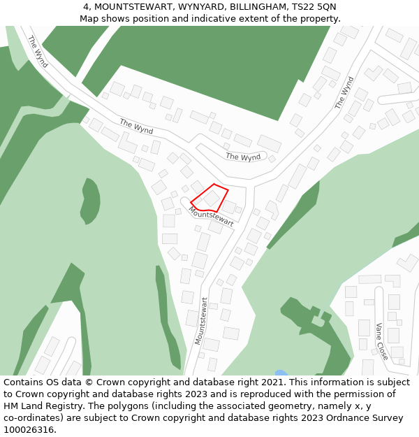4, MOUNTSTEWART, WYNYARD, BILLINGHAM, TS22 5QN: Location map and indicative extent of plot