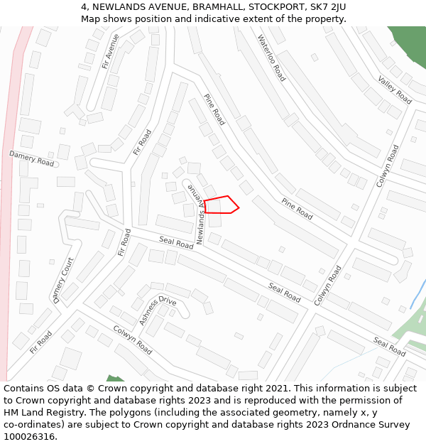 4, NEWLANDS AVENUE, BRAMHALL, STOCKPORT, SK7 2JU: Location map and indicative extent of plot