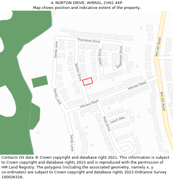 4, NORTON DRIVE, WIRRAL, CH61 4XP: Location map and indicative extent of plot