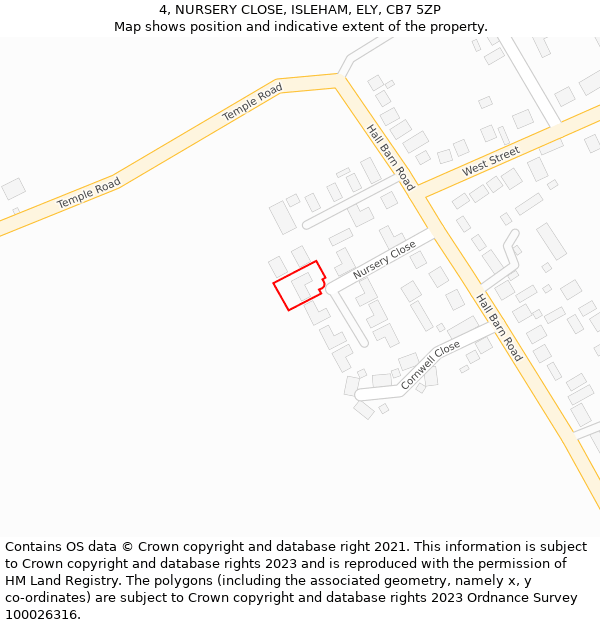 4, NURSERY CLOSE, ISLEHAM, ELY, CB7 5ZP: Location map and indicative extent of plot