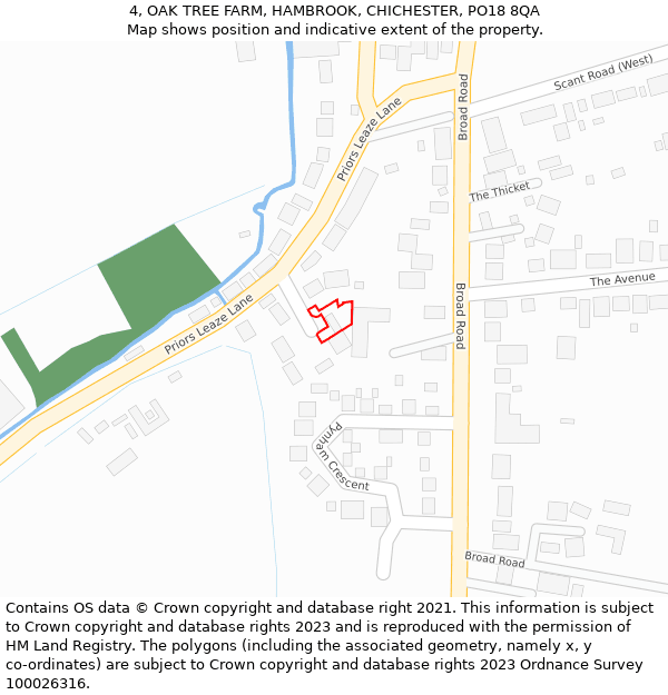 4, OAK TREE FARM, HAMBROOK, CHICHESTER, PO18 8QA: Location map and indicative extent of plot