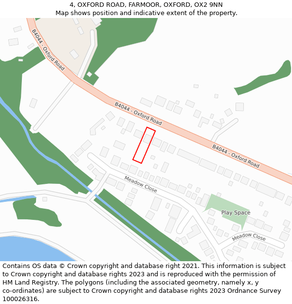 4, OXFORD ROAD, FARMOOR, OXFORD, OX2 9NN: Location map and indicative extent of plot