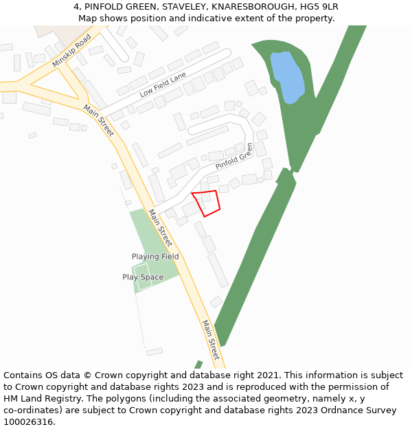 4, PINFOLD GREEN, STAVELEY, KNARESBOROUGH, HG5 9LR: Location map and indicative extent of plot