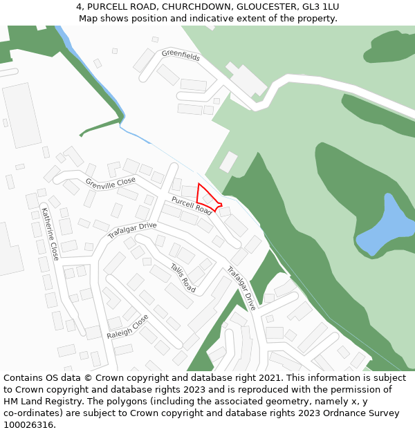 4, PURCELL ROAD, CHURCHDOWN, GLOUCESTER, GL3 1LU: Location map and indicative extent of plot