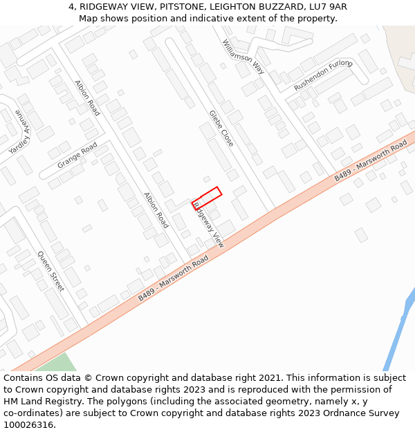 4, RIDGEWAY VIEW, PITSTONE, LEIGHTON BUZZARD, LU7 9AR: Location map and indicative extent of plot