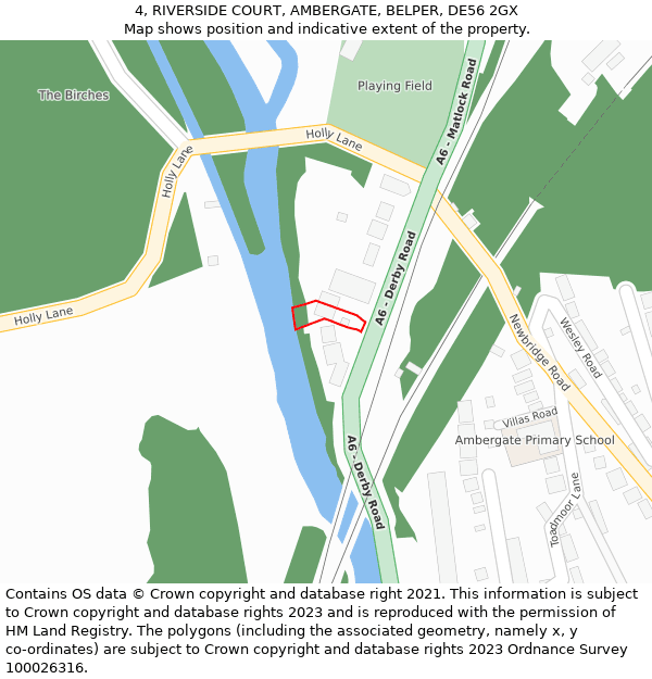 4, RIVERSIDE COURT, AMBERGATE, BELPER, DE56 2GX: Location map and indicative extent of plot