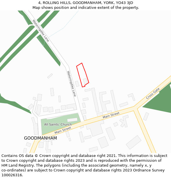 4, ROLLING HILLS, GOODMANHAM, YORK, YO43 3JD: Location map and indicative extent of plot